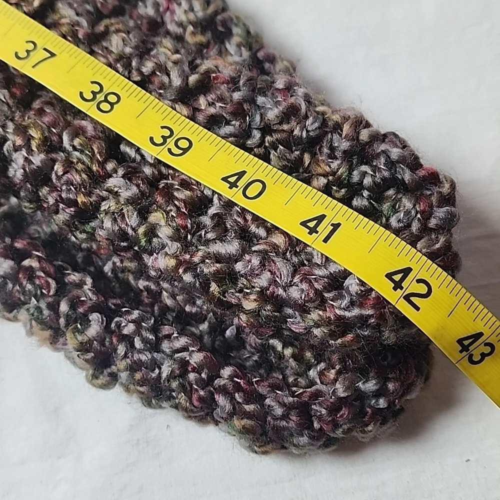 Chunky Crocheted Infinity Scarf in Multicolor Earth Hues Handmade